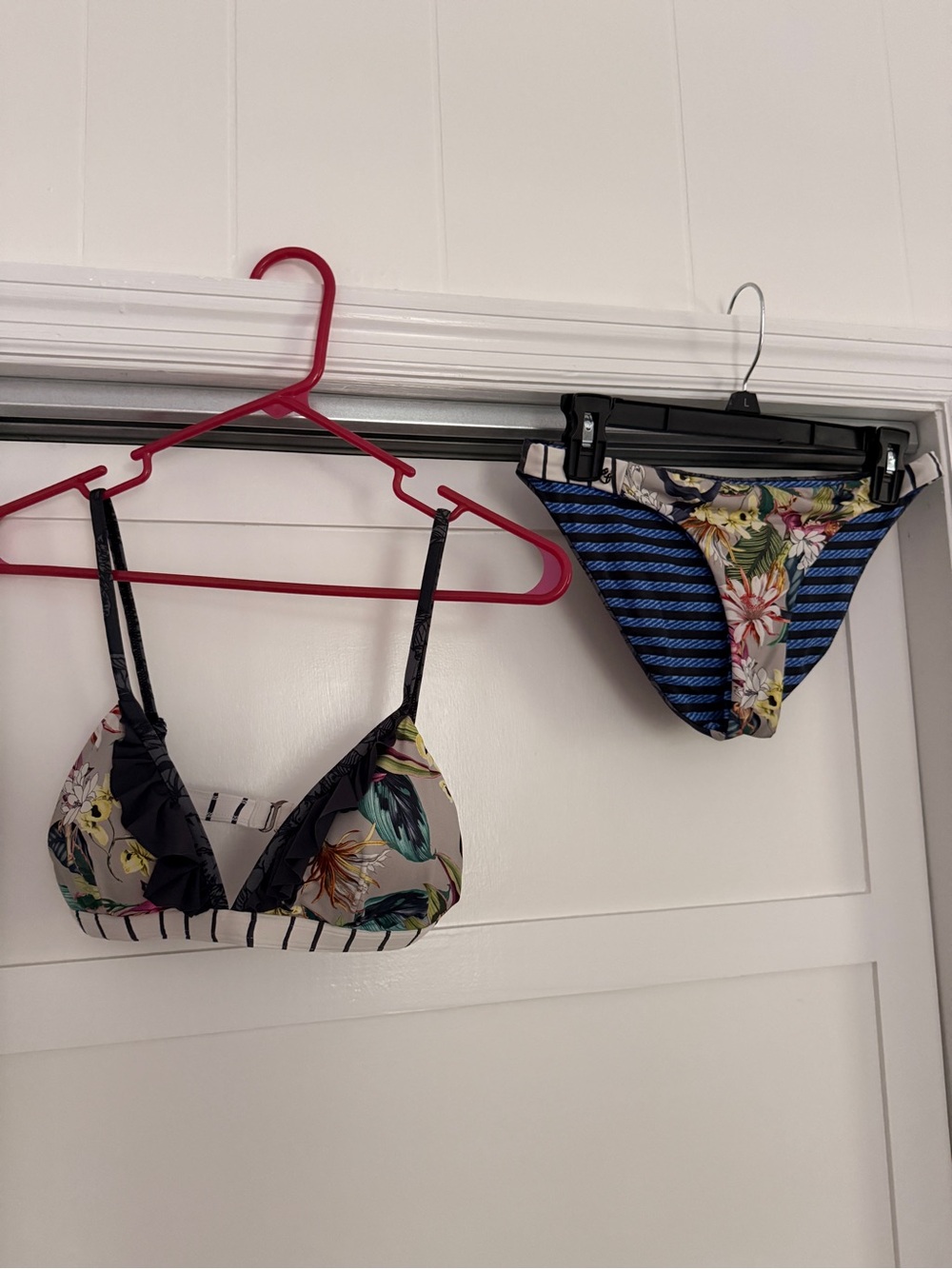 Maaji Floral & Striped Bikini - Blue, Black, White, Green, Yellow